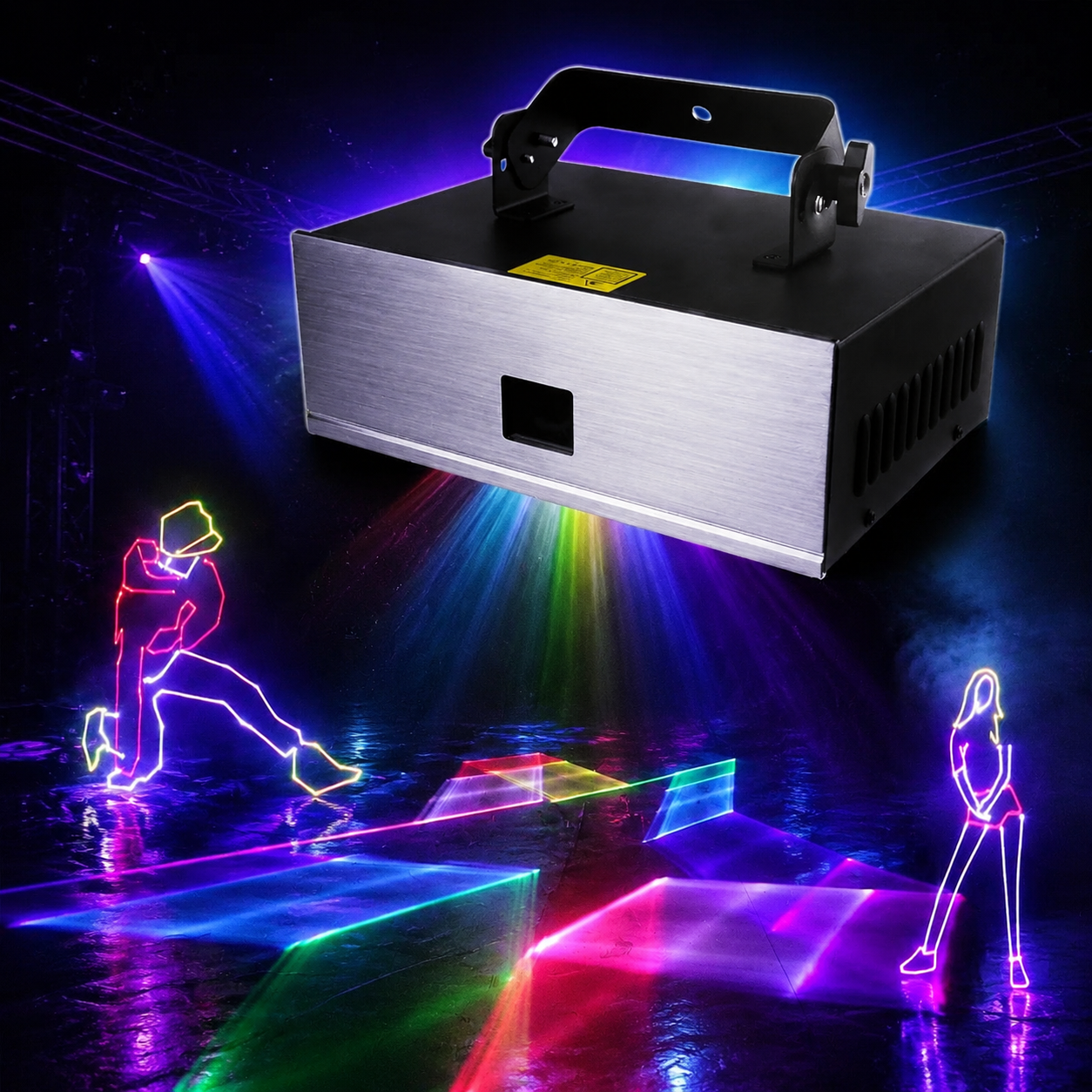 KTVLIGHTS 2W/4W 5-in-1 RGB 3D Animation Beam DMX Stage Laser Light-A7