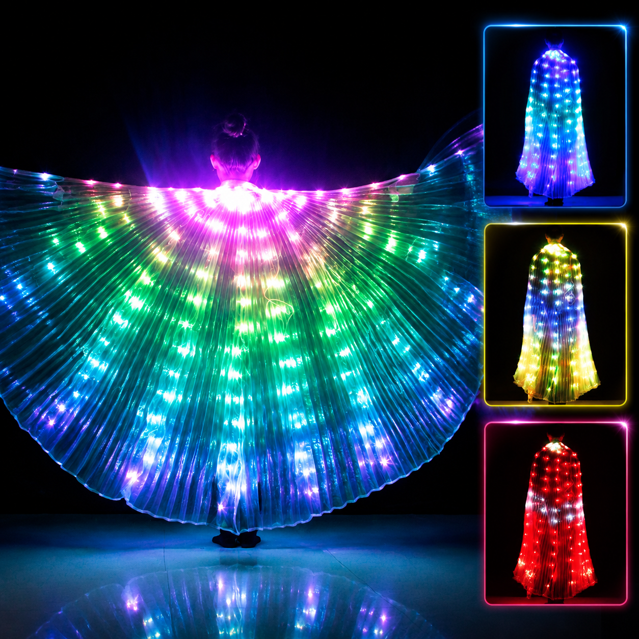 KTVLIGHTS Rainbow LED Wings for Dance Shows & Performances-M56