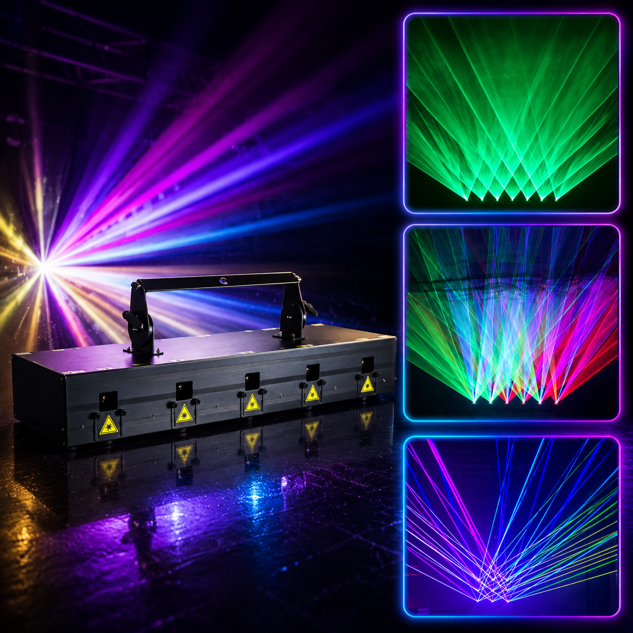 KTVLIGHTS 2026 Model 6-Eye Full-Color Scanning Laser Light for DJ Stages - B37