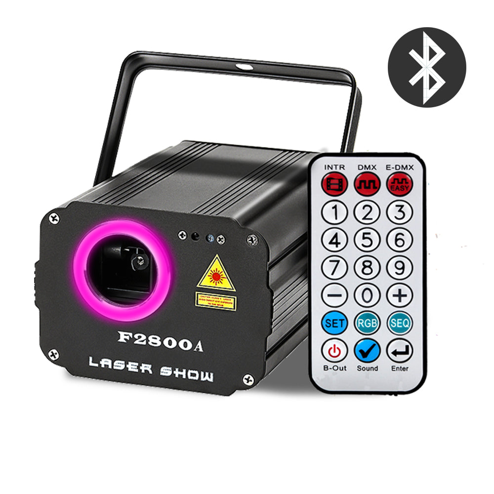 Animowane światło laserowe Bluetooth APP o mocy 2,2 W – światło sceniczne DMX – F2