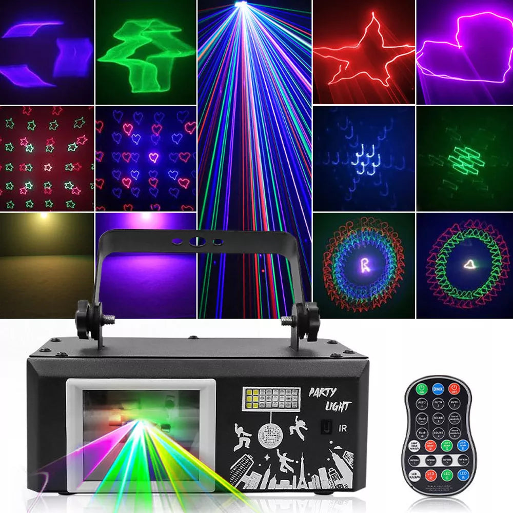 New 3D Animation Laser Projector Light Voice-controlled Strobe Atmosphere -A31