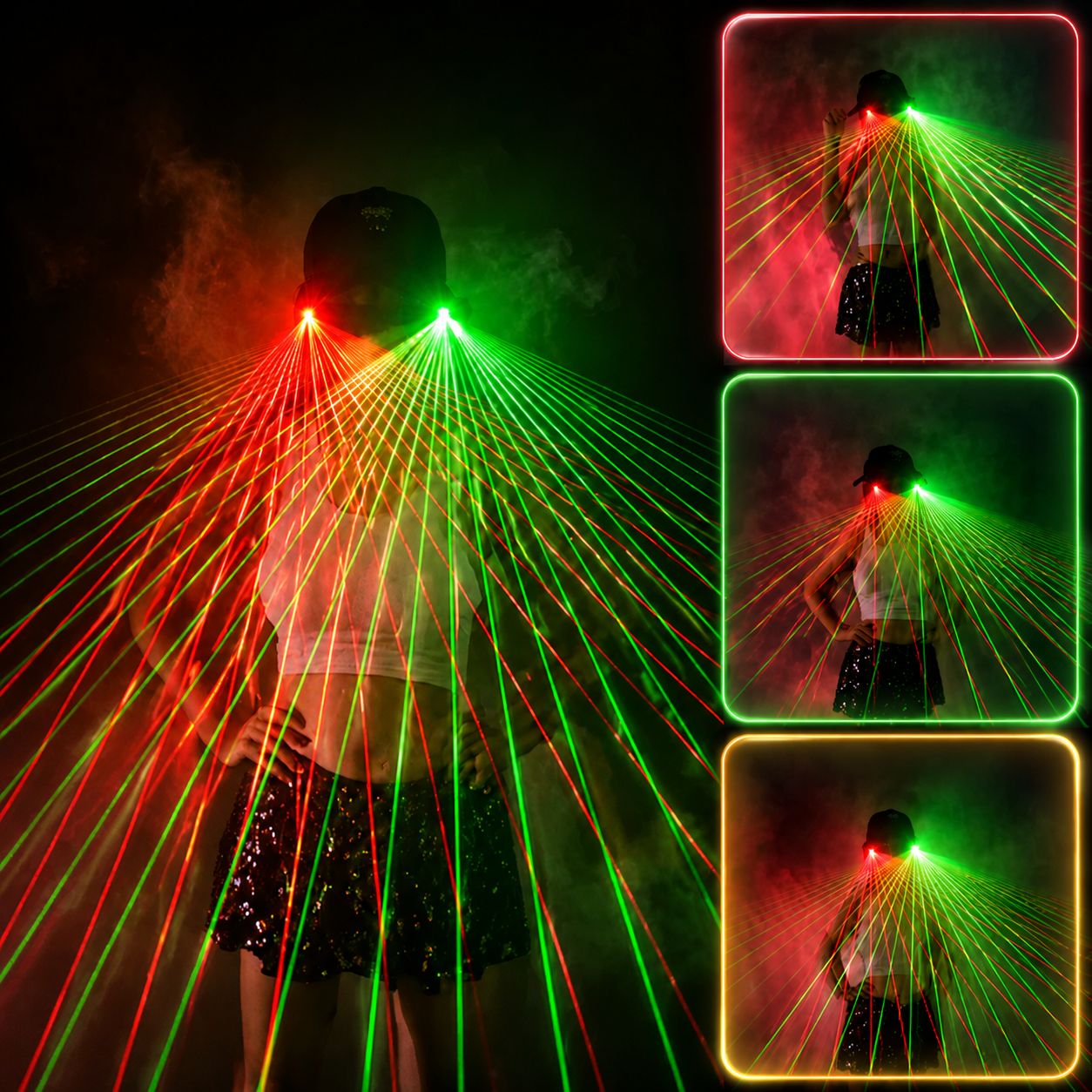 KTVLIGHTS Red Laser Glasses for Parties, Clubs & Festivals -M33