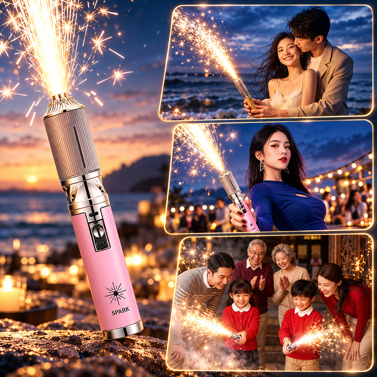 KTVLIGHTS Handheld Sparkler Wand for Weddings & Events-H12
