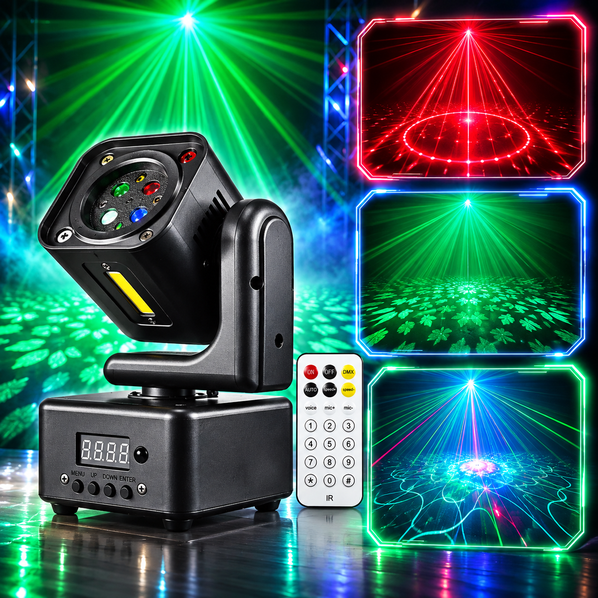 KTVLIGHTS Mini Moving Head Star Laser DJ Party Stage Light-B60