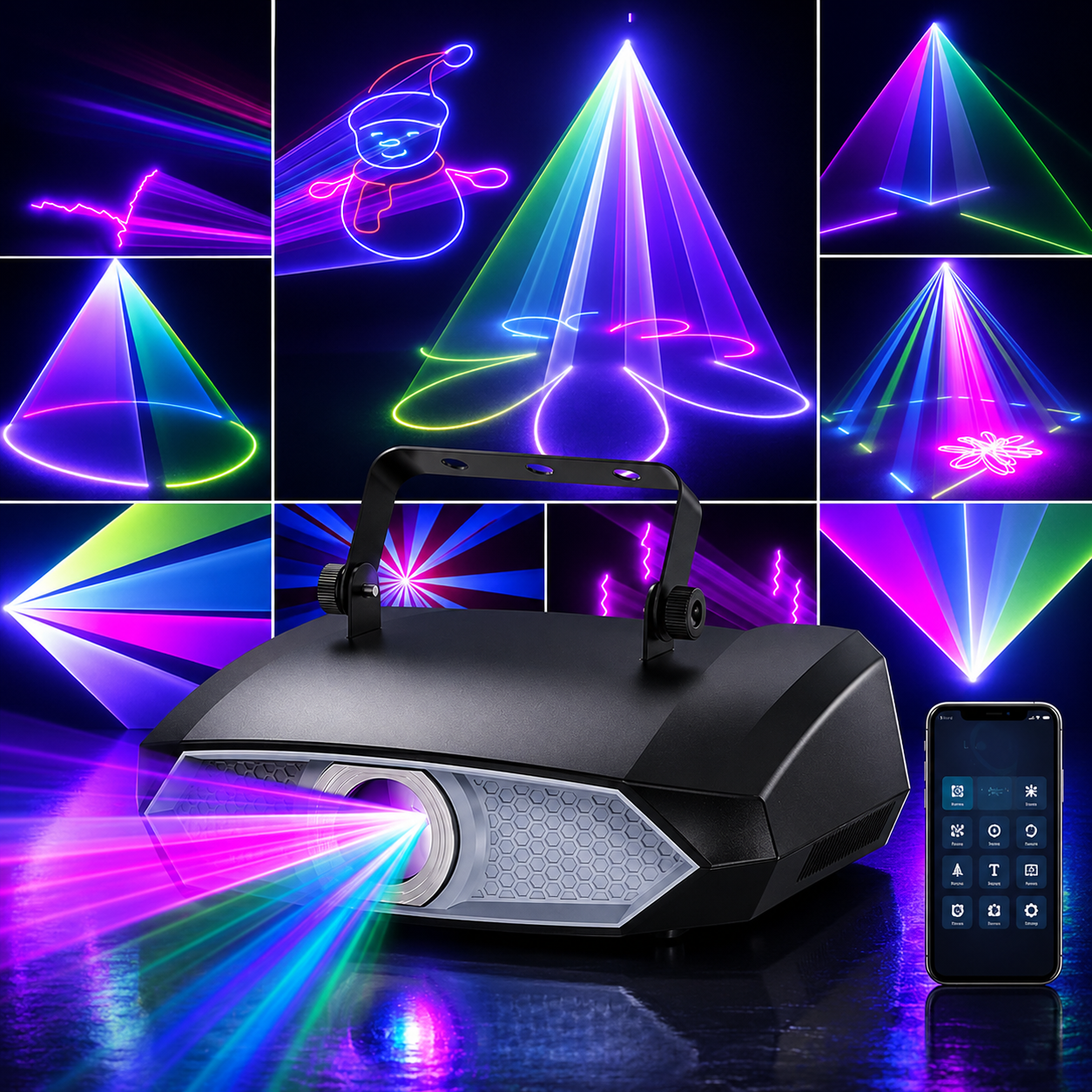 2w APP 3D Animation Party DJ RGB Laser Light - A33