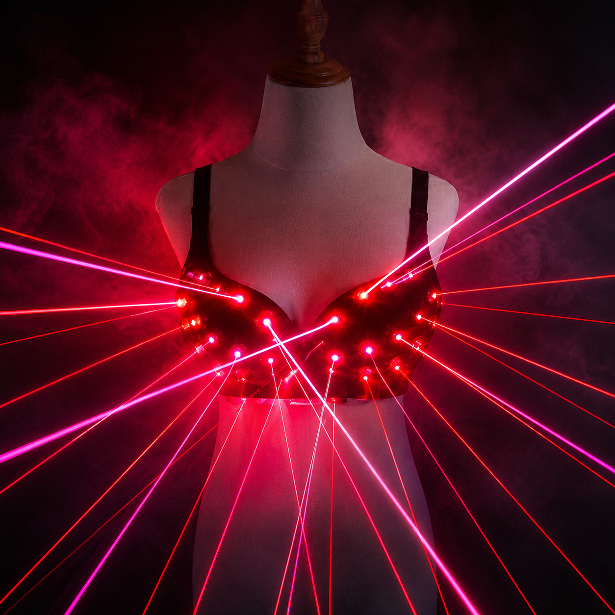 Fashion Red Laser Luminous Lady Bra Sexy Stage Costumes-M2