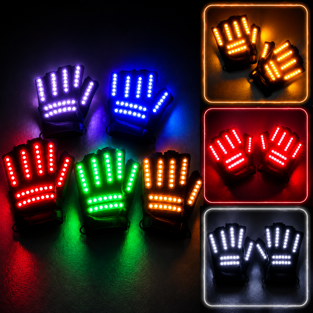 KTVLIGHTS LED Gloves for Rave Parties, DJs & Light Shows-M7