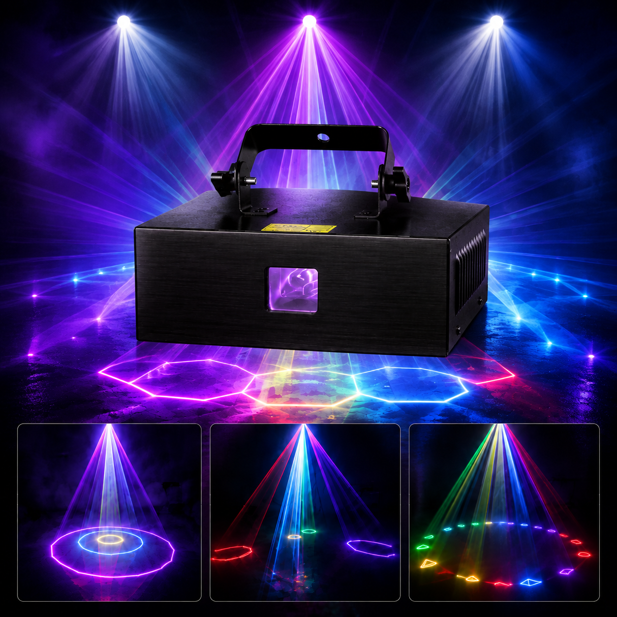 KTVLIGHTS 2W RGB Animation Beam Scanning DMX Stage Laser Light-A8