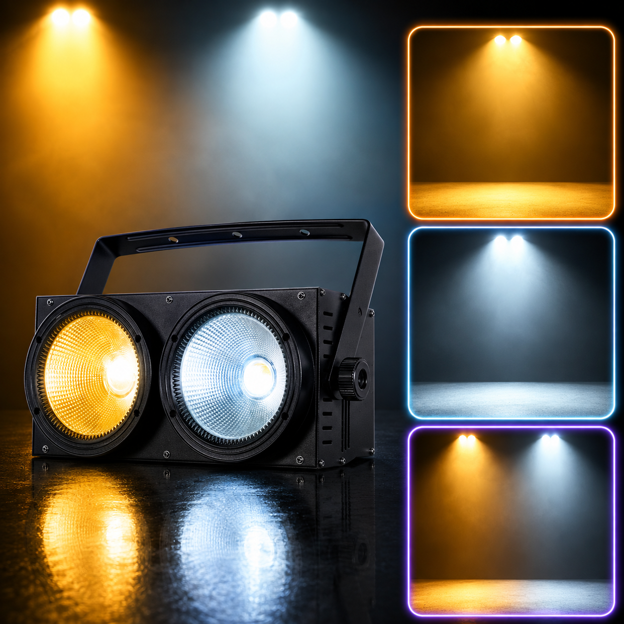 KTVLIGHTS 200W COB DMX Voice-Activated LED PAR Light-P67