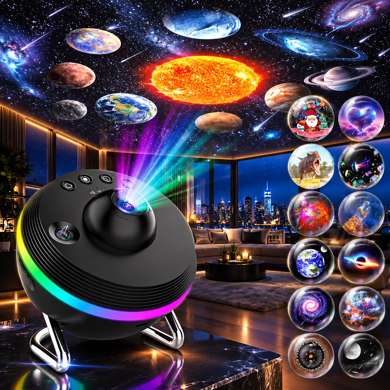 KTVLIGHTS 13-in-1 4K HD Planetarium Galaxy Star Projector-S53