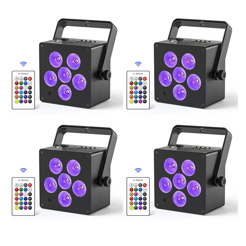 50W RGBW 6-in-1 Rechargeable Battery LED Par Light -P49