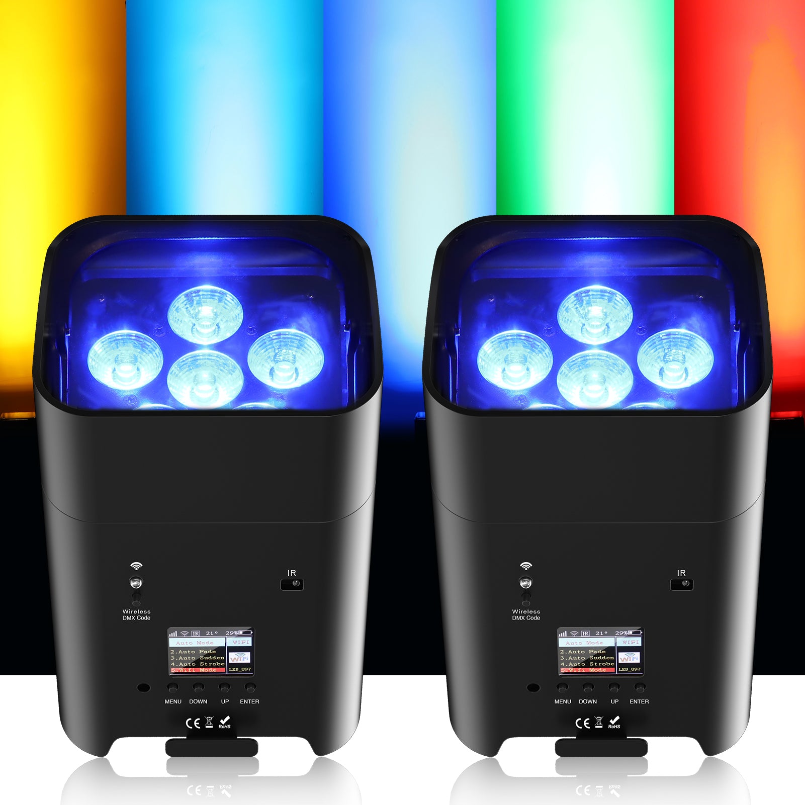 6Pcs 18W RGBWA + UV Wash Lamp-X12
