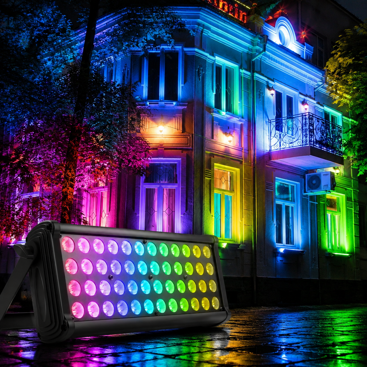 KTVLIGHTS 80W 48-LED RGB 3-in-1 LED Stage Wall Washer Light-X7