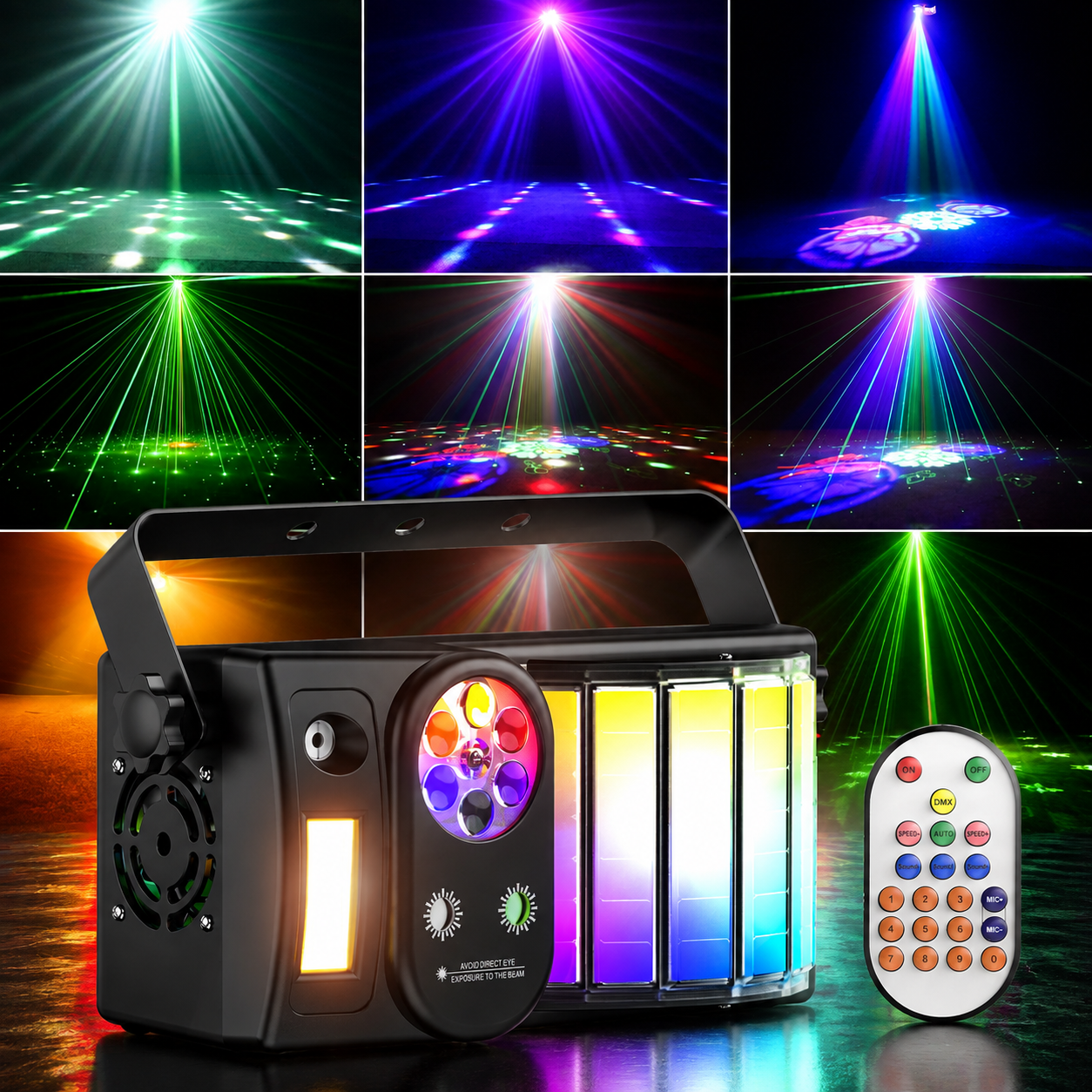 KTVLIGHTS 40W RGB Laser DJ Party Light with DMX & Remote Control-C28