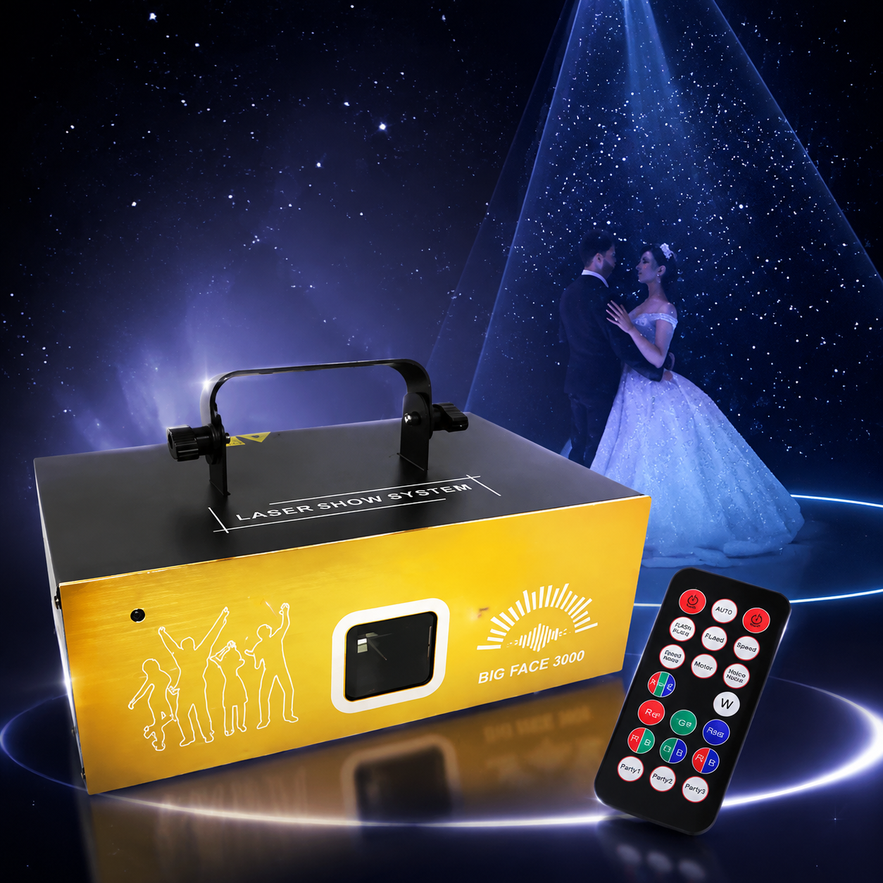 KTVLIGHTS 3W Sound-Activated Animation Laser Light for DJ Stages-A27
