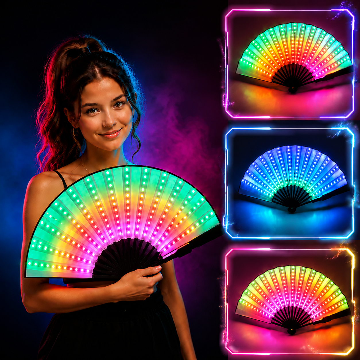 KTVLIGHTS Full Color LED Fan for Rave Parties & Festivals - M15
