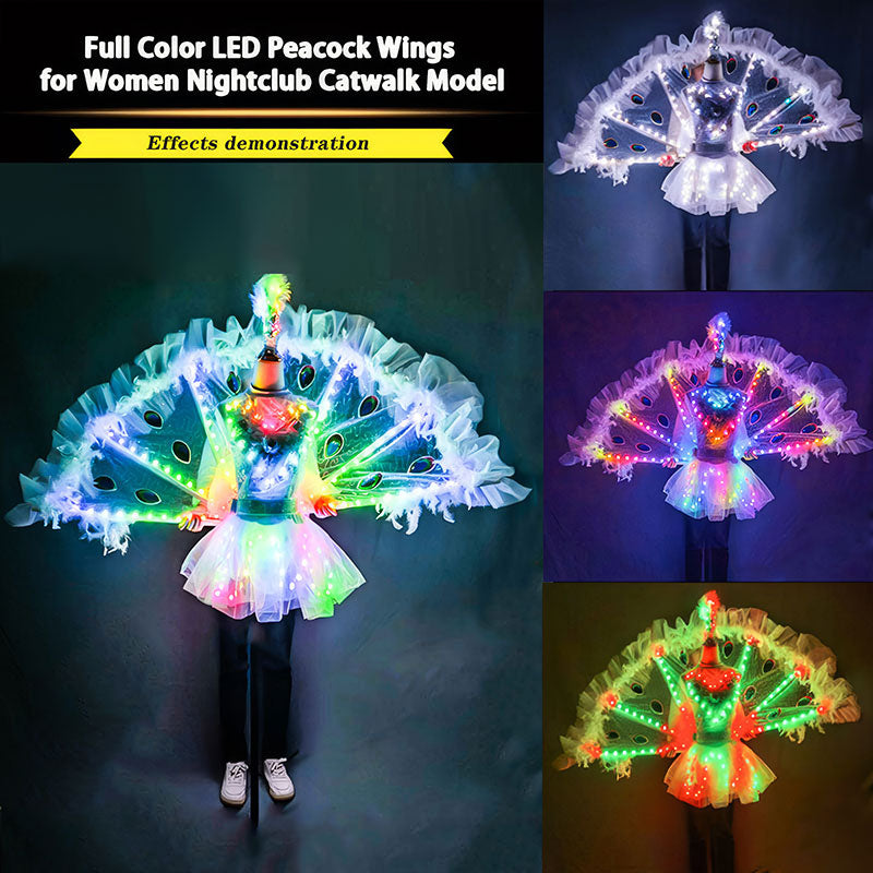 Full Color LED Peacock Wings for Women Nightclub Catwalk Model-M24