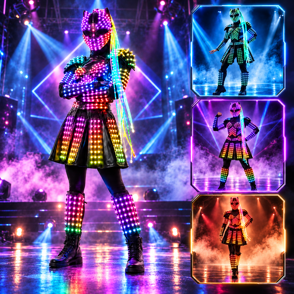 KTVLIGHTS Women's LED Stage Costume for Rave, DJ & Dance-M62