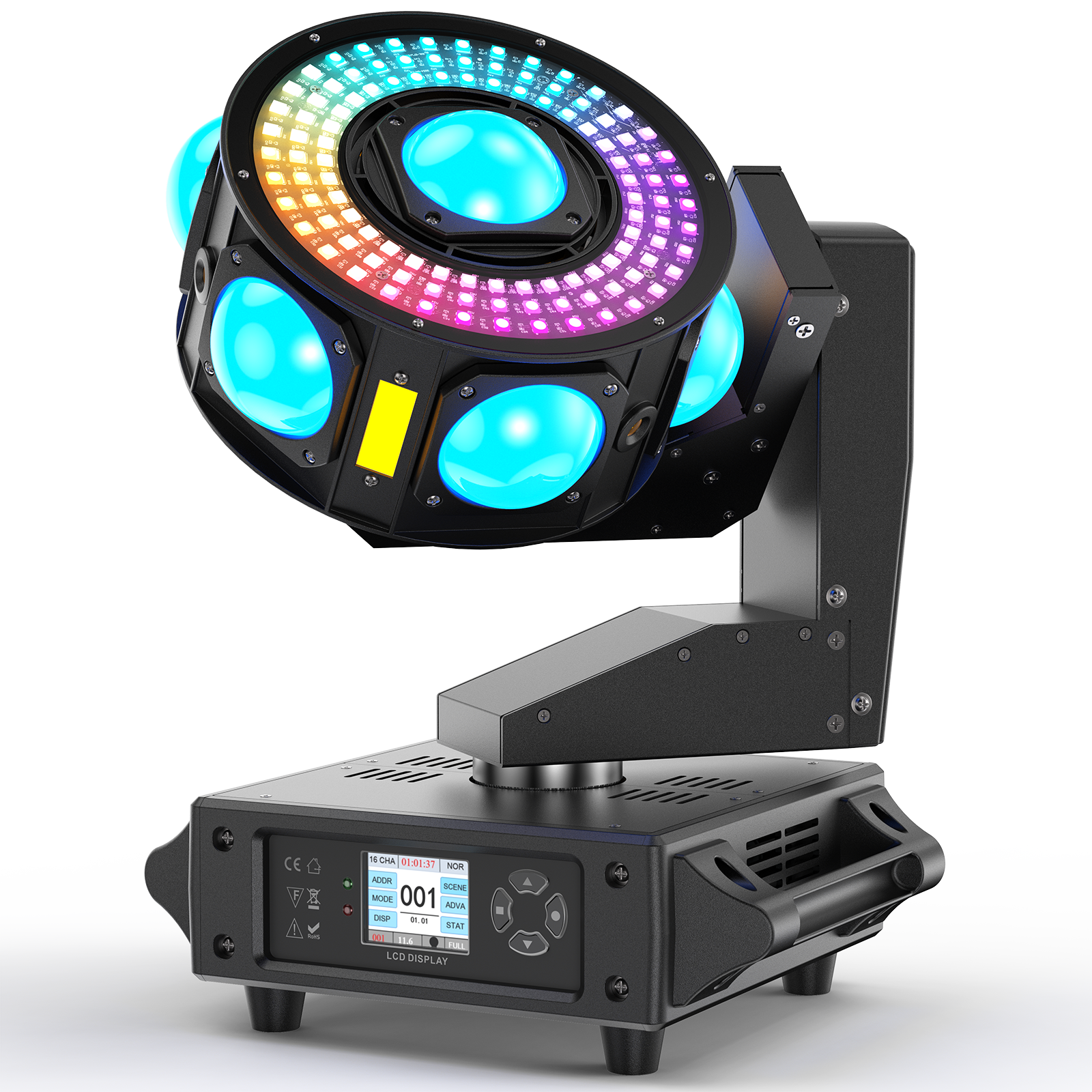 160W RGBW LED Beam Rotating Laser Moving Head Light-E41