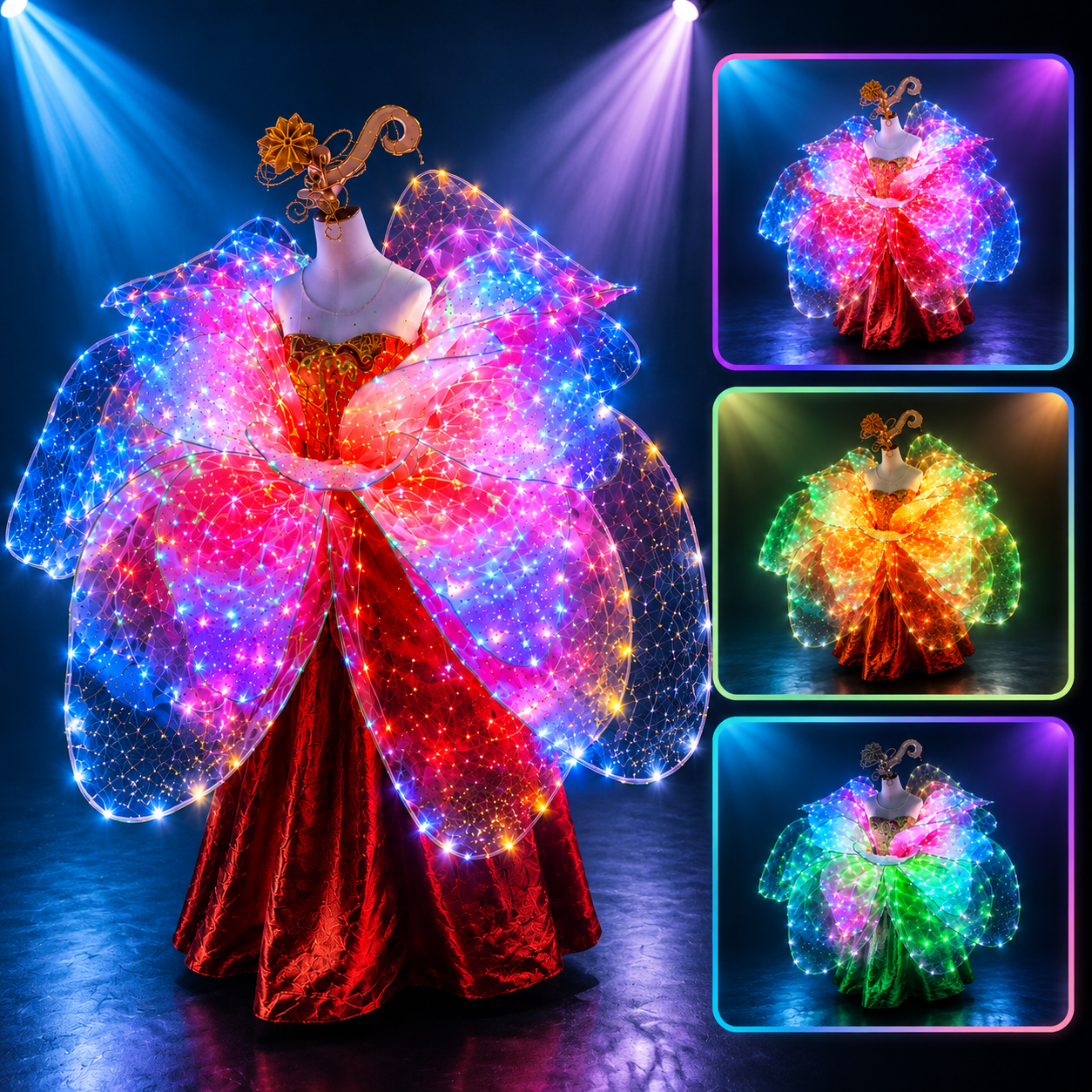 KTVLIGHTS LED Petal Skirt Dress for Dance Shows & Festivals-M14