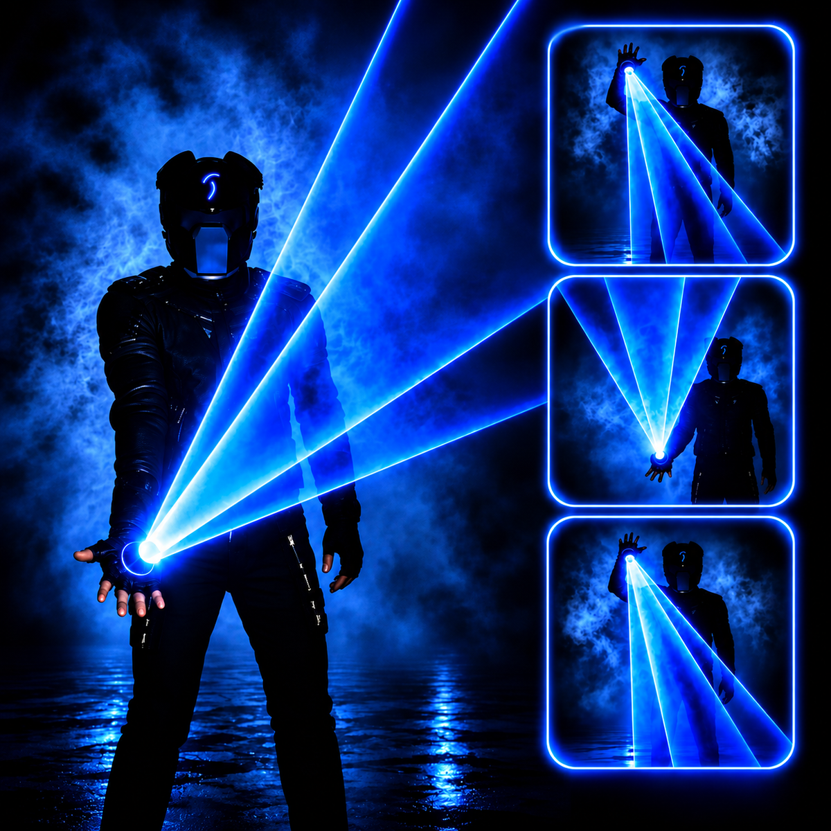 KTVLIGHTS Rotating Laser Gloves for DJ, Rave & Party Shows-M10