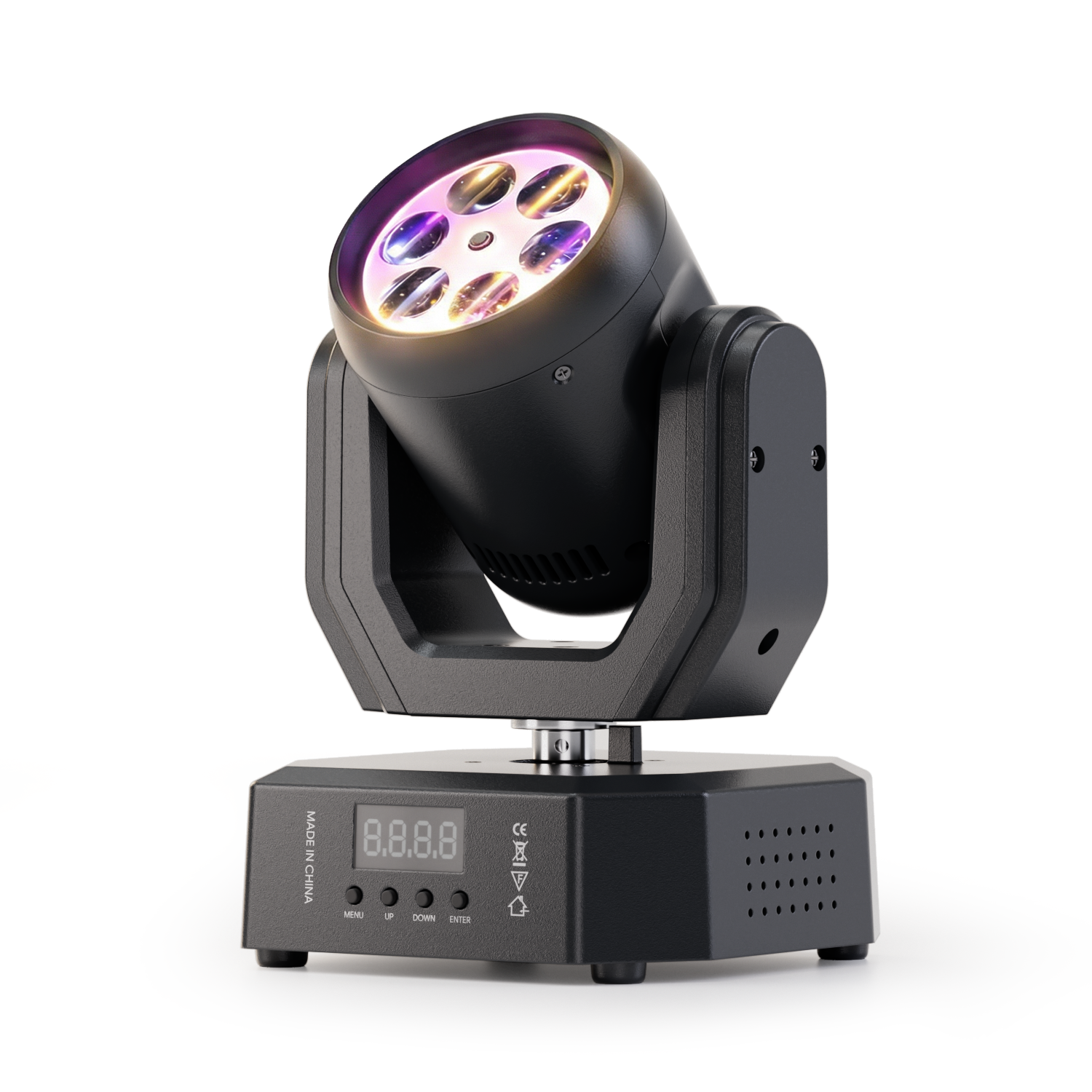 Mini six-color bee-eye rotating moving head light-E75