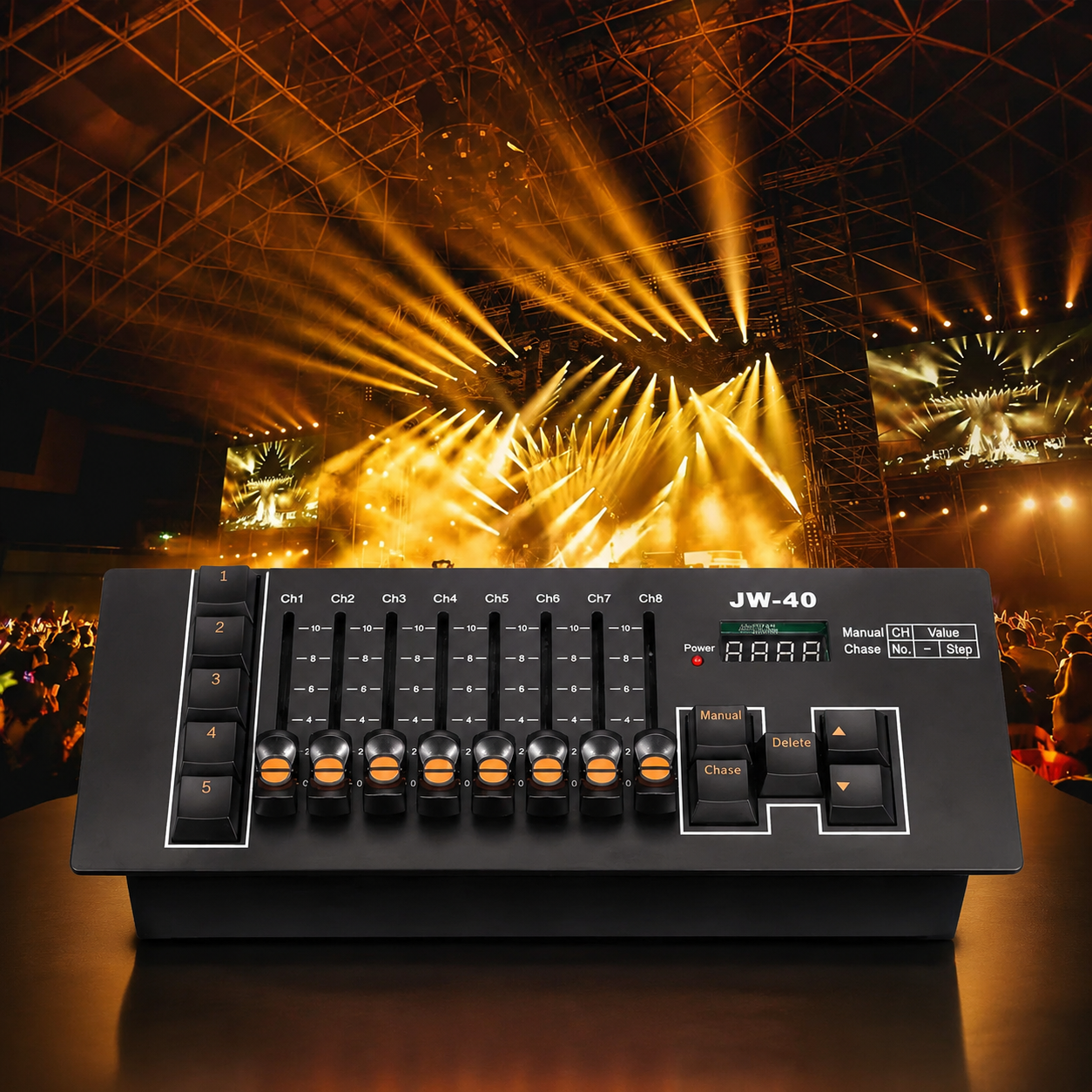 KTVLIGHTS Portable Rechargeable DMX512 Stage Lighting Console-D9