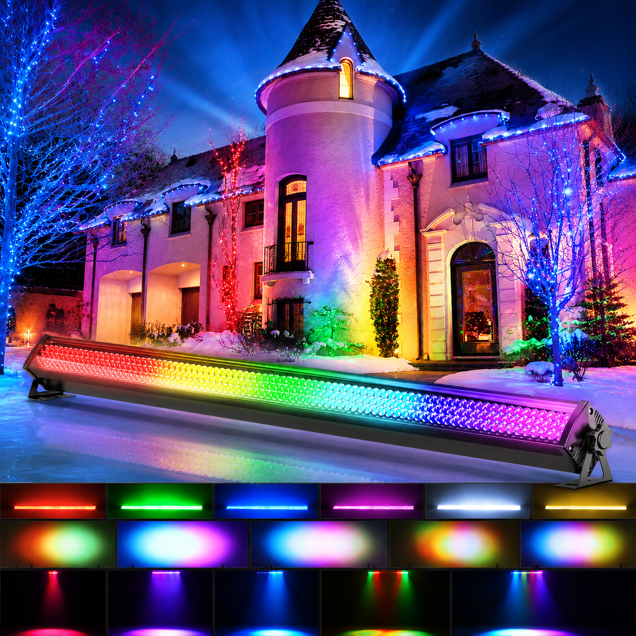 KTVLIGHTS 252-LED RGB 3-in-1 Stage Wall Washer Light-X11