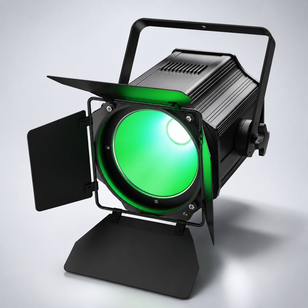 KTVLIGHTS 200W RGBWA UV 6-in-1 COB PAR Light with Barn Door-P35