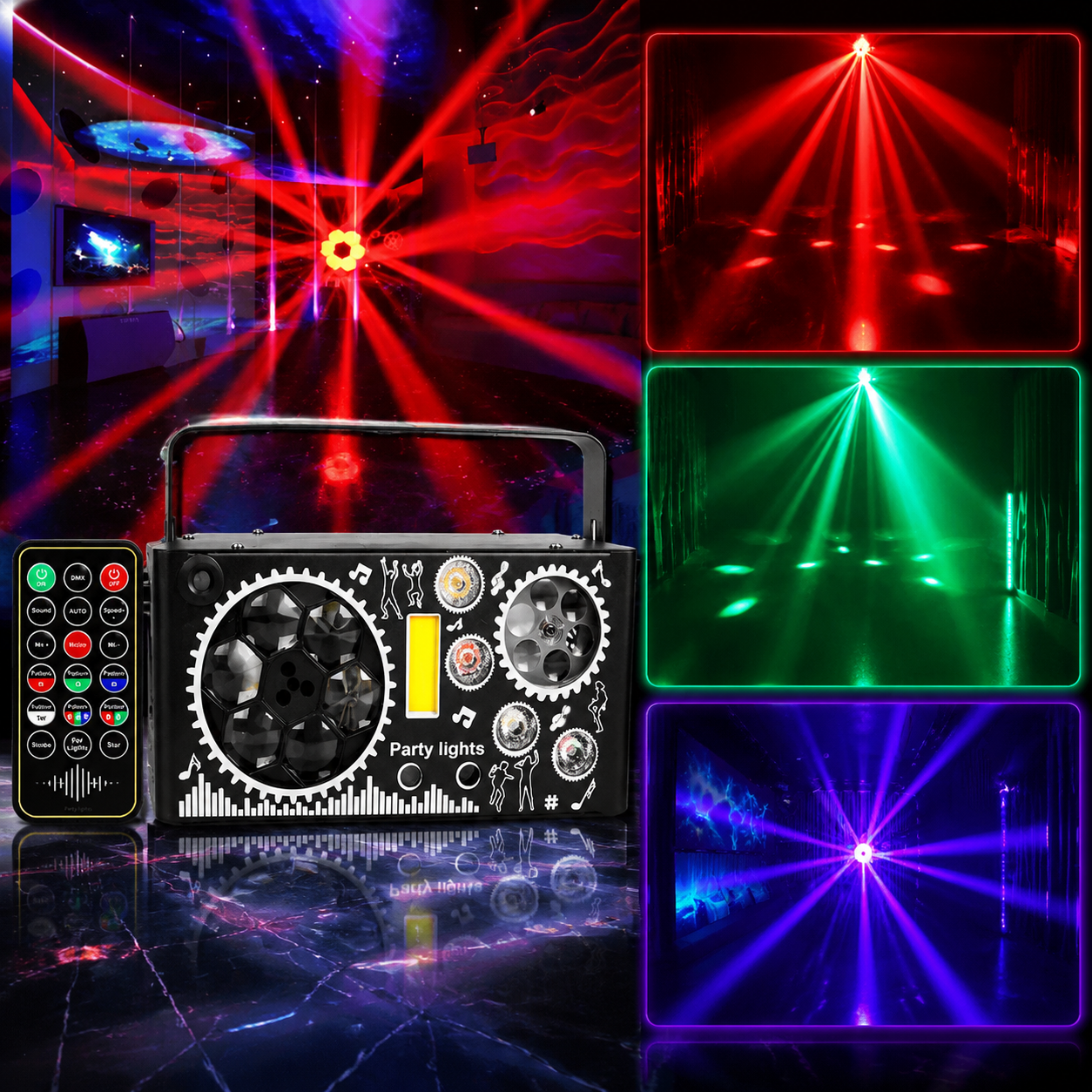 KTVLIGHTS 7-in-1 Mini Party Laser Light for DJs, Nightclubs, and Weddings-C13