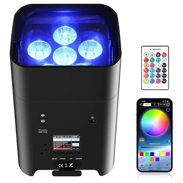 APP PAR Light 6x18W RGBWA + UV Colored Wall Washer Light - P53