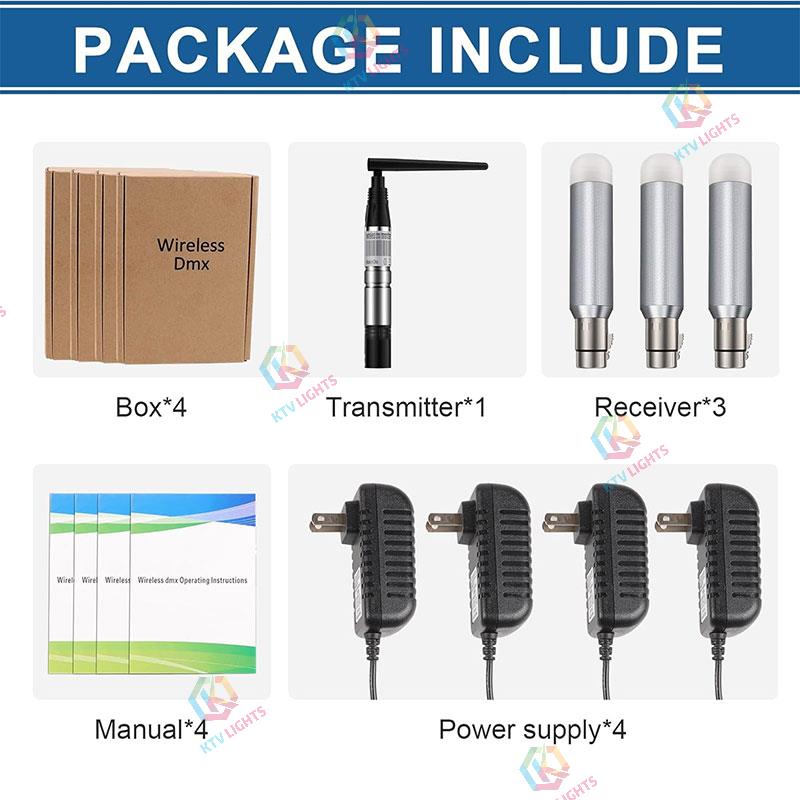 DMX 512 Transmitter , DMX Wireless 4-Piece Kit -D6