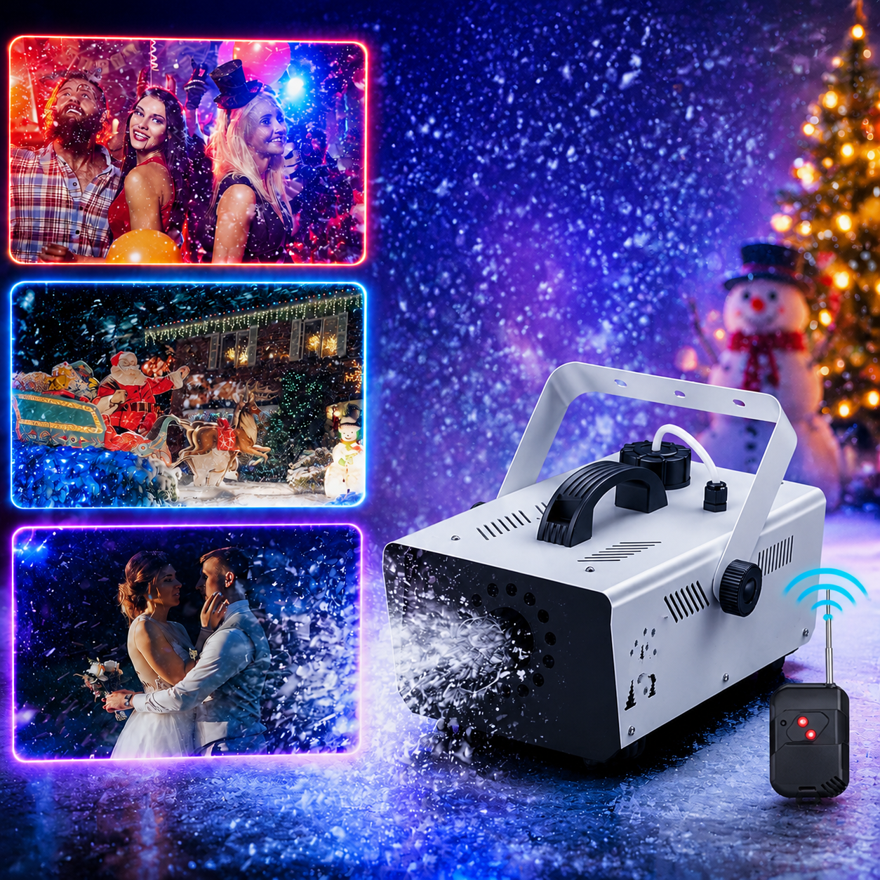 KTVLIGHTS 1000W Snow Machine with Remote Control-H3