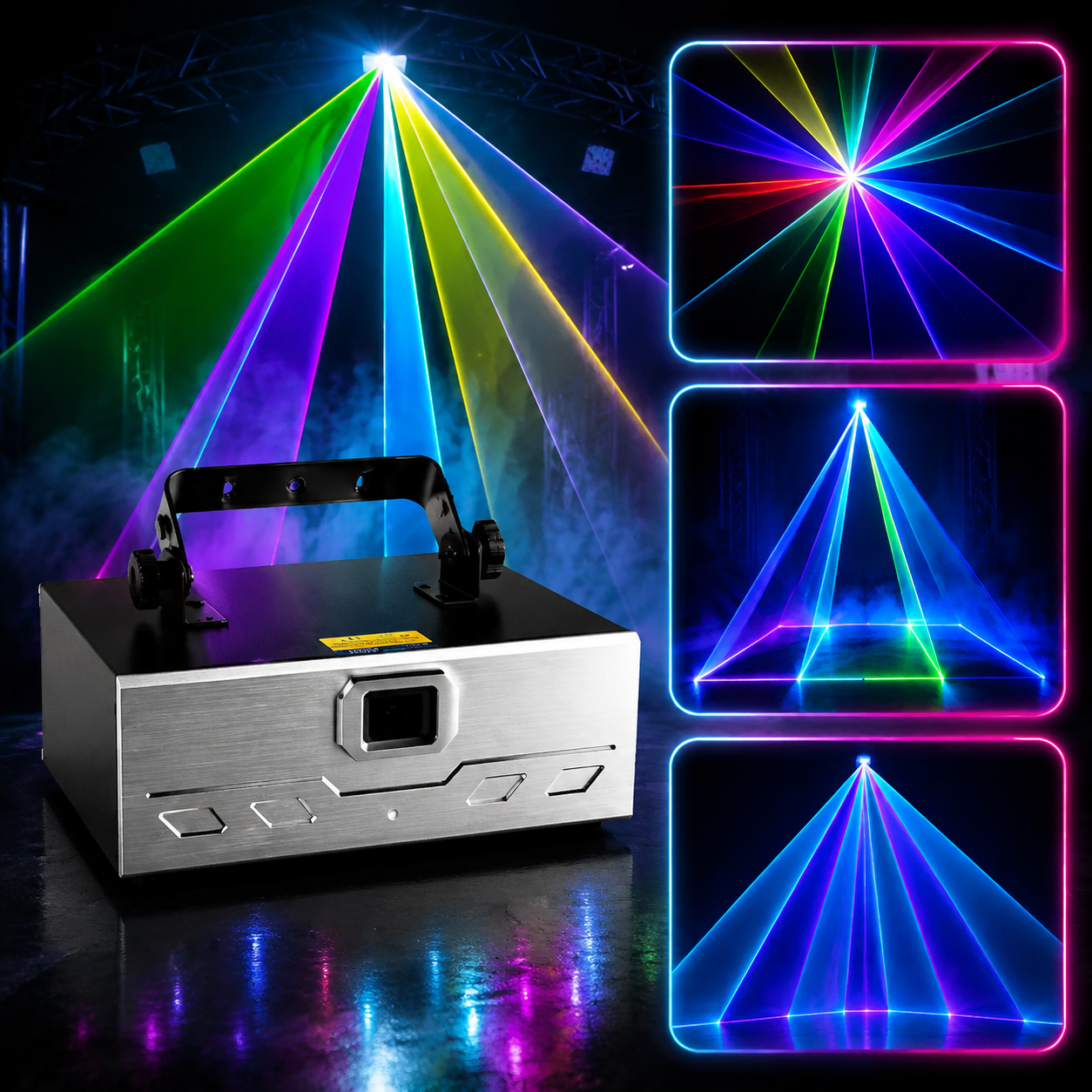 KTVLIGHTS 2W–10W Full-Color RGB Animation DMX Laser Light for DJ Stages-A29