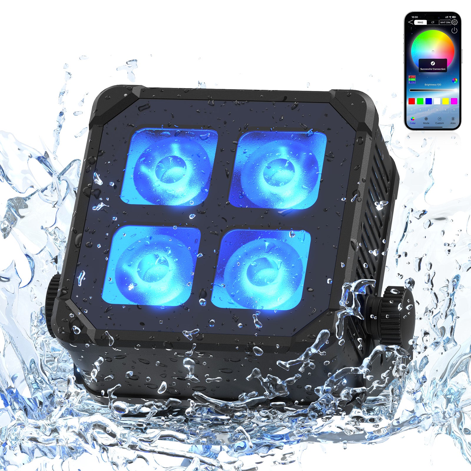 IP65 waterproof battery led 4x15w RGBW par light-P15
