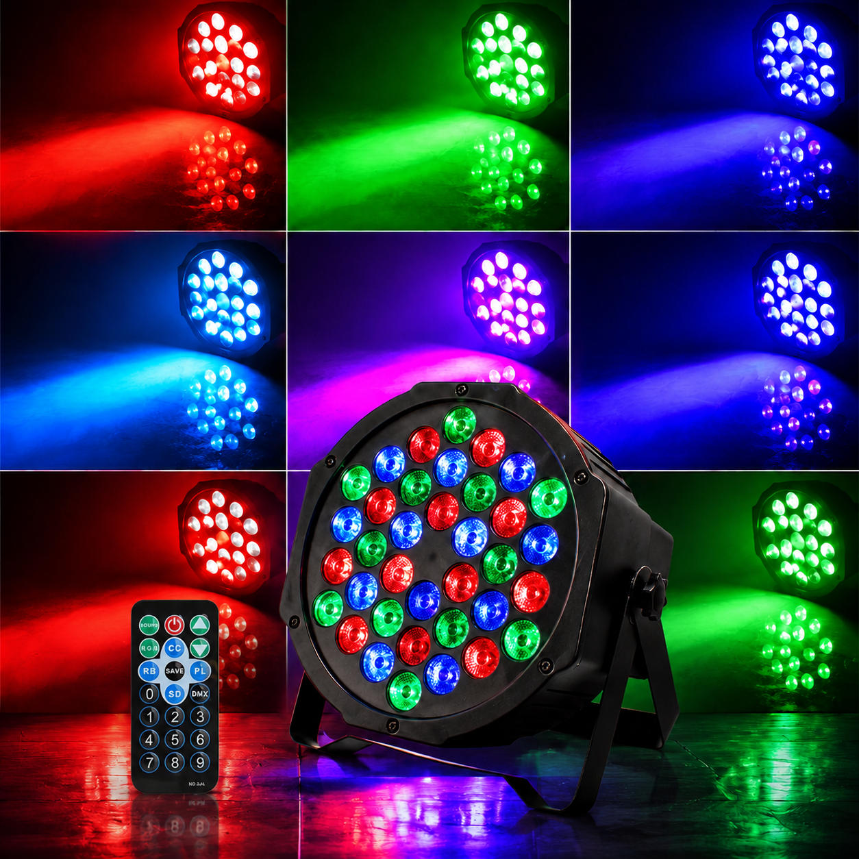 KTVLIGHTS 72W RGB Rechargeable LED PAR Light-P10