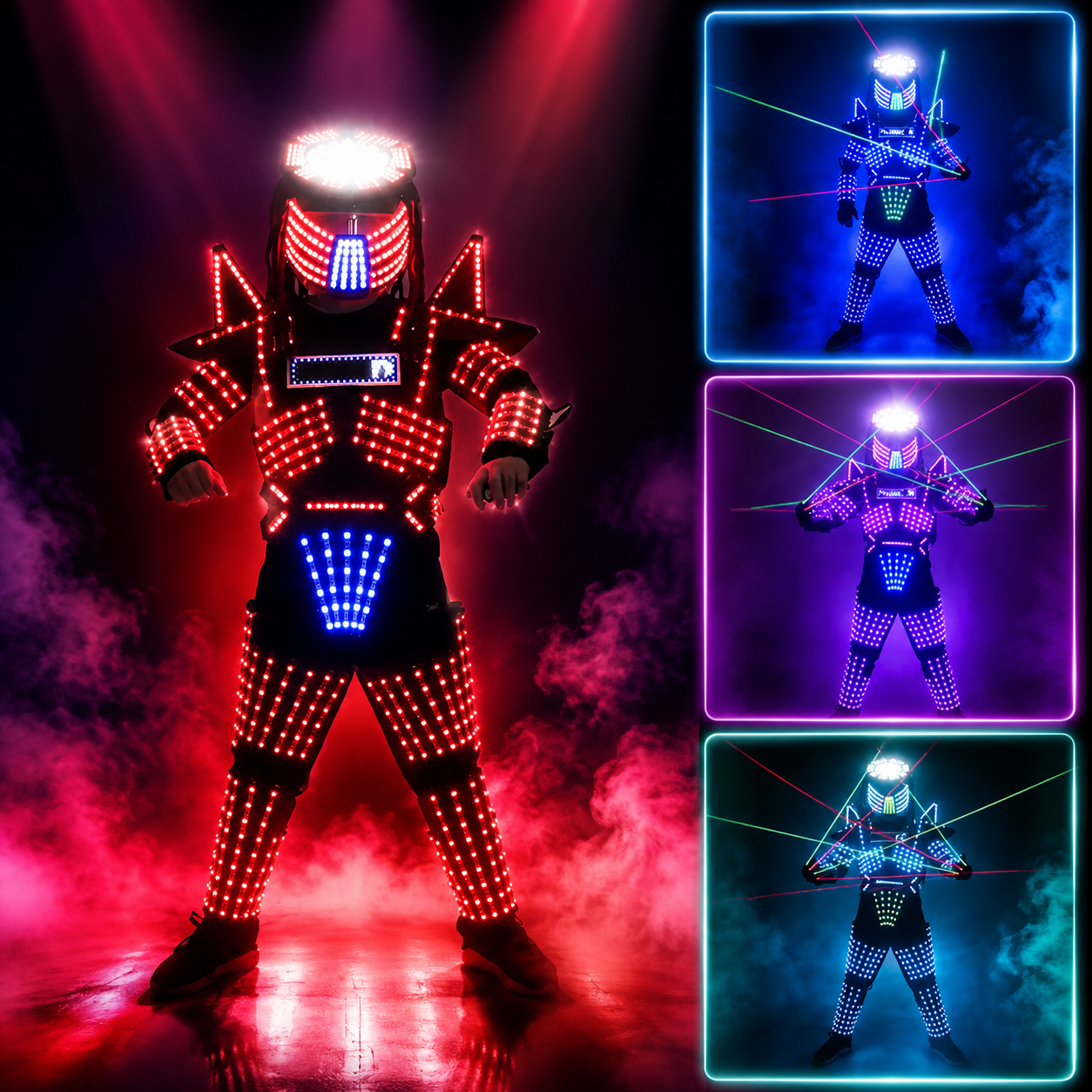 KTVLIGHTS Smart Pixel LED Robot Costume for Stage & Party Shows-M43