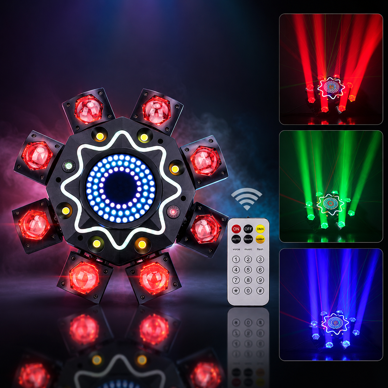 8-Arm RGB Laser Moving Head Party Light DJ Disco Light-E87