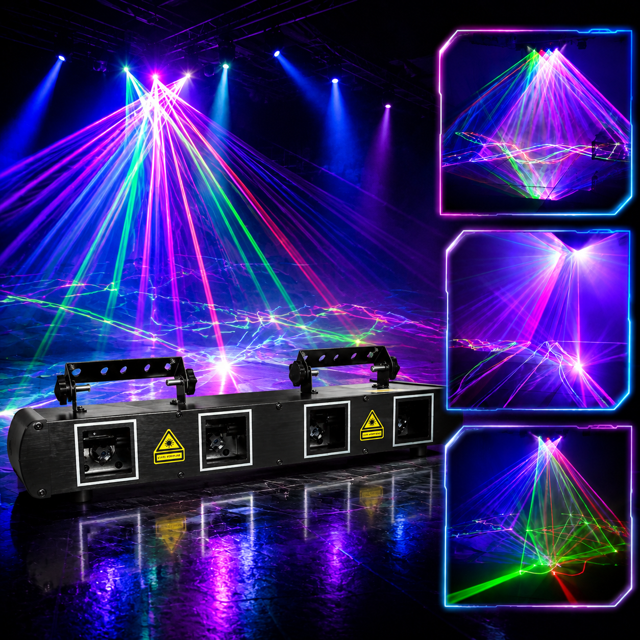 KTVLIGHTS 4-Aperture Full-Color Line-Scan Laser Light for DJ Stages-B18