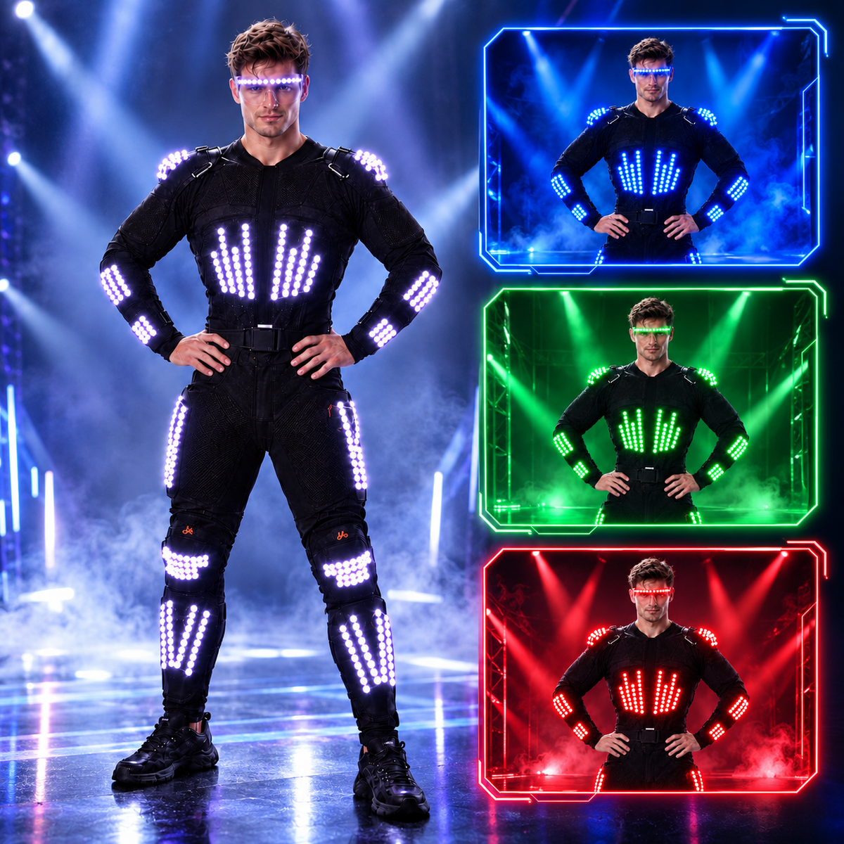KTVLIGHTS LED Armor Costume for Rave, Cosplay & Stage-M61