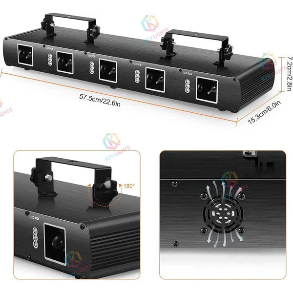 Five-hole RGB pattern scanning laser light B2
