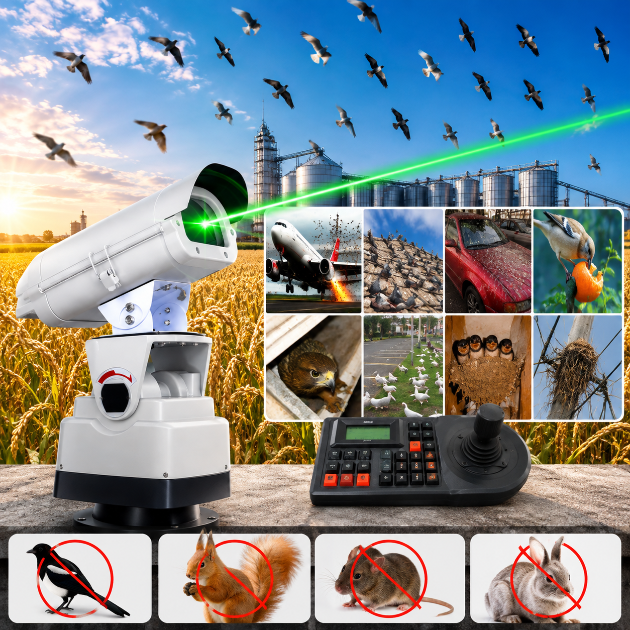 Programmable Professional Outdoor Bird Repellent Light & Animal Repellent Laser Light - B19
