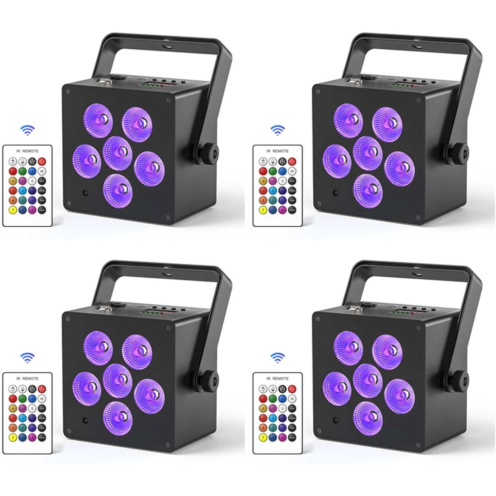 60W LED RGBWA+UV DMX Voice-Activated Rechargeable PAR Lamp - P72