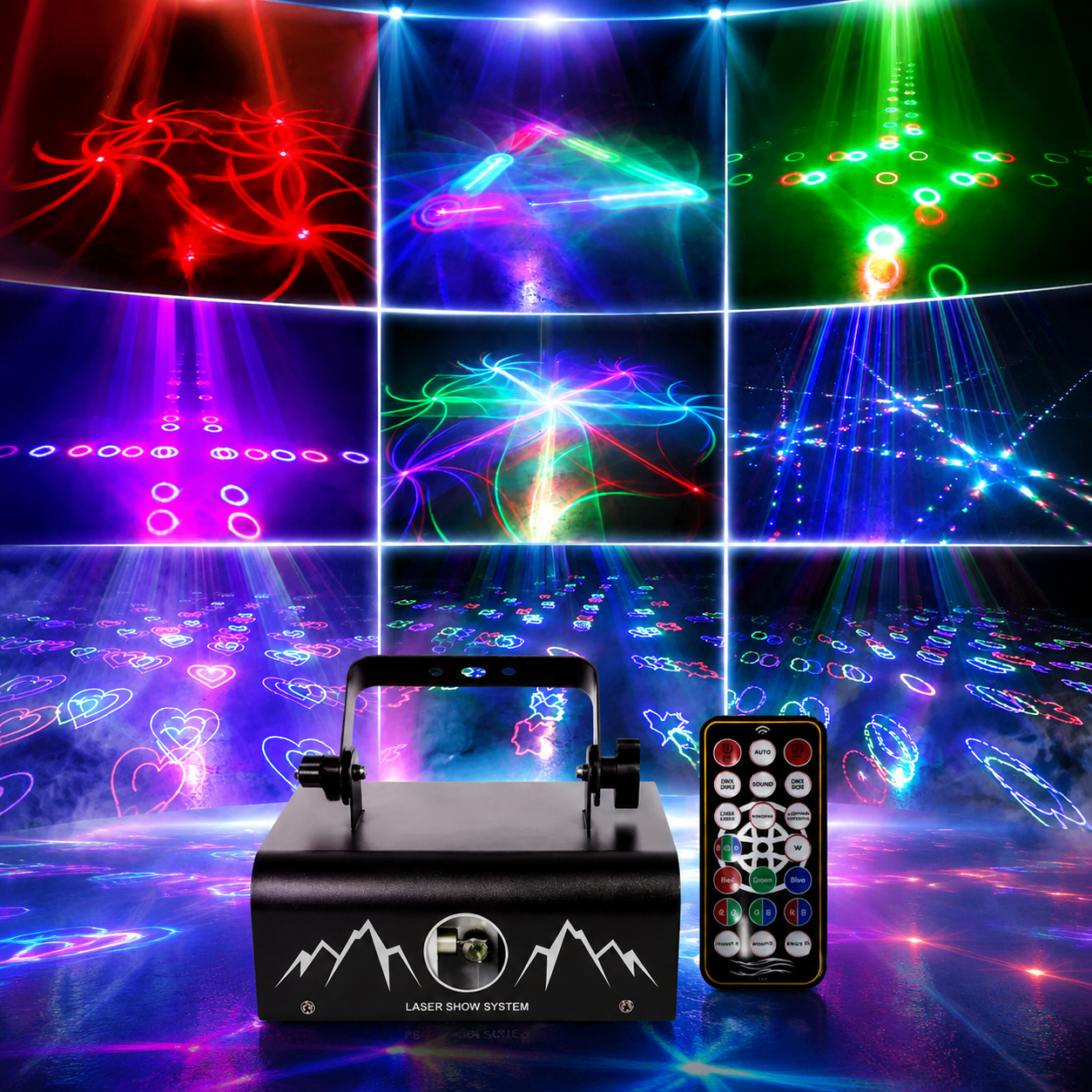 KTVLIGHTS Full-Color RGB Animation Laser Projector – DJ Disco Light-A21
