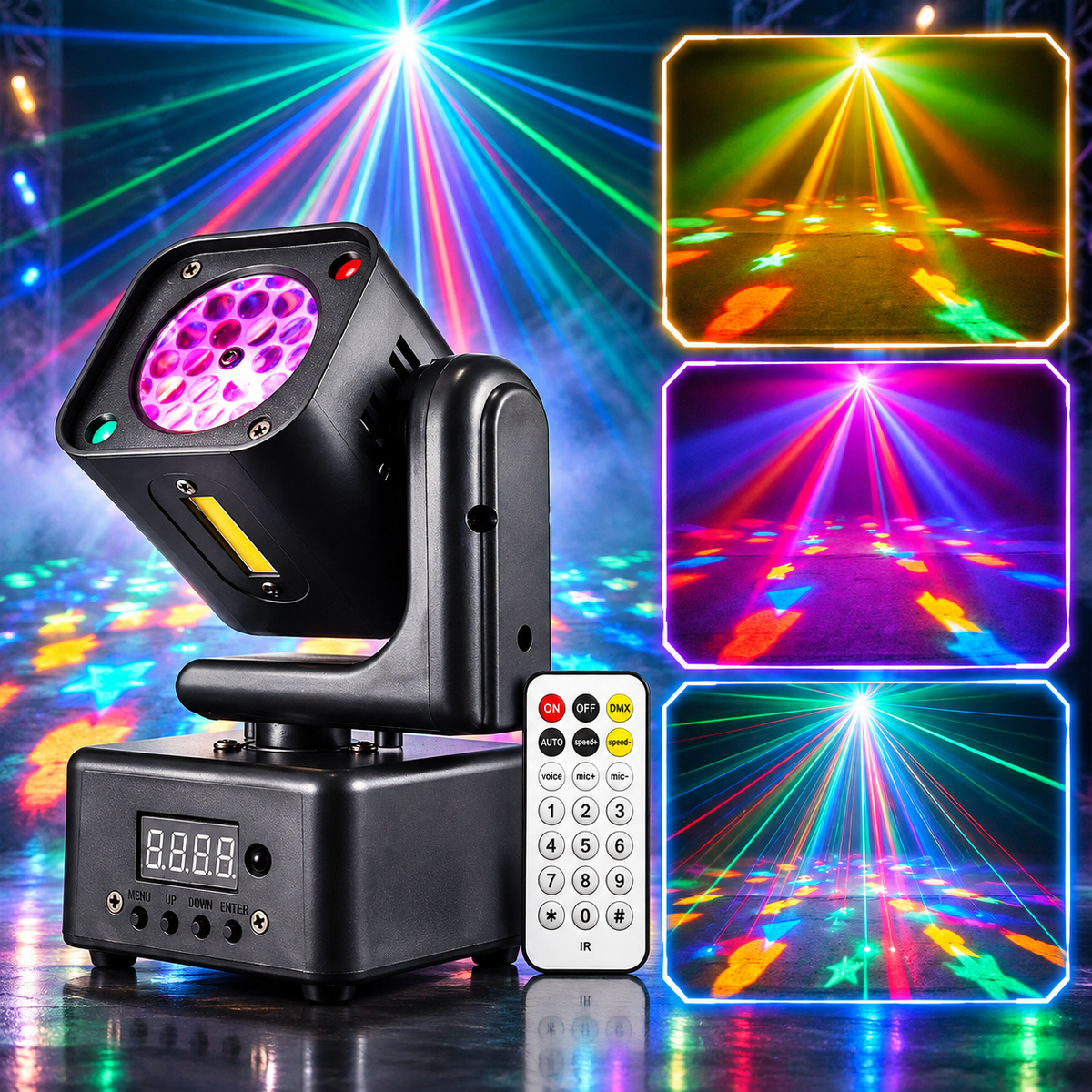 KTVLIGHTS Mini Moving Head Star Laser DJ Party Stage Light-B60