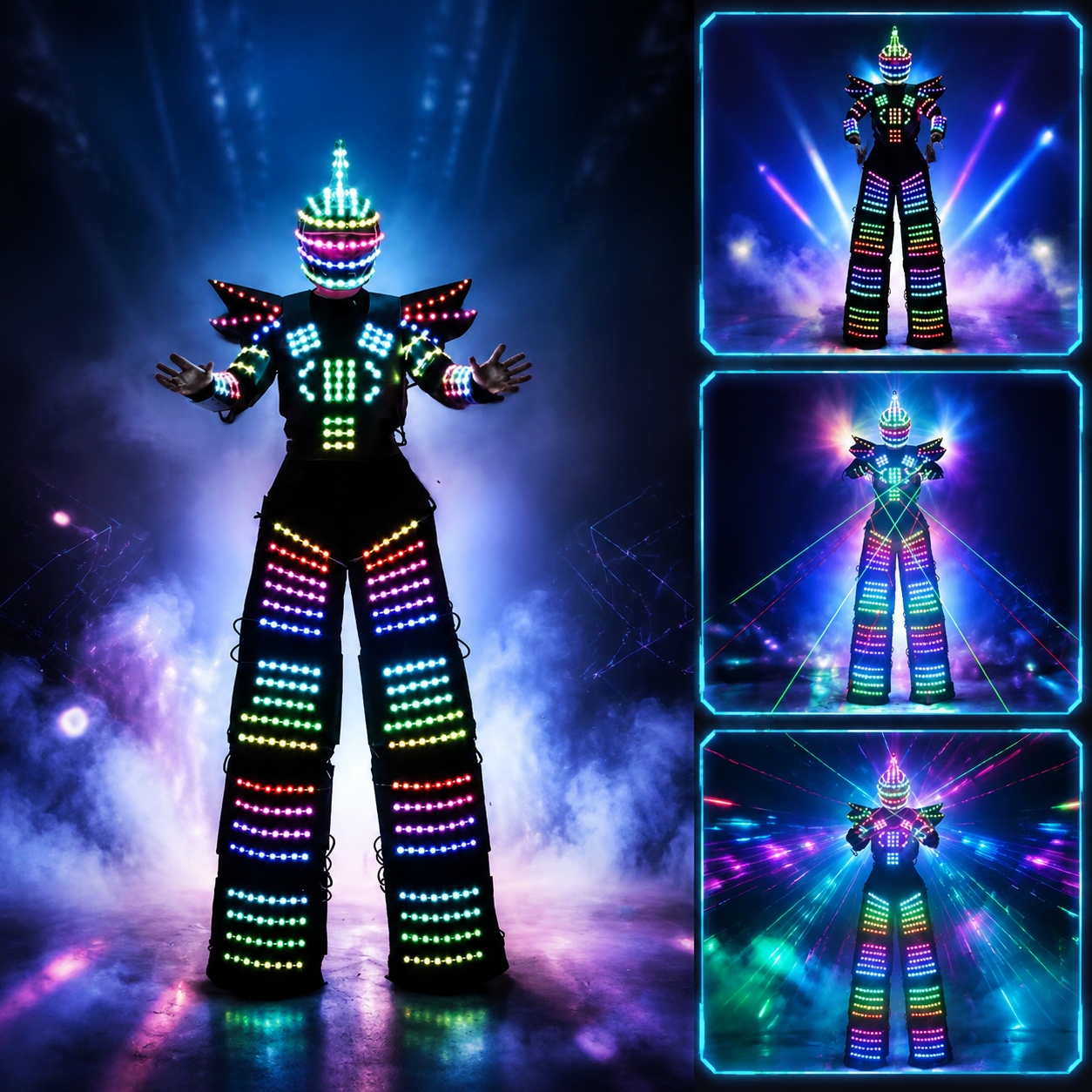 KTVLIGHTS Pixel LED Robot Costume for Rave Parties & Events-M48