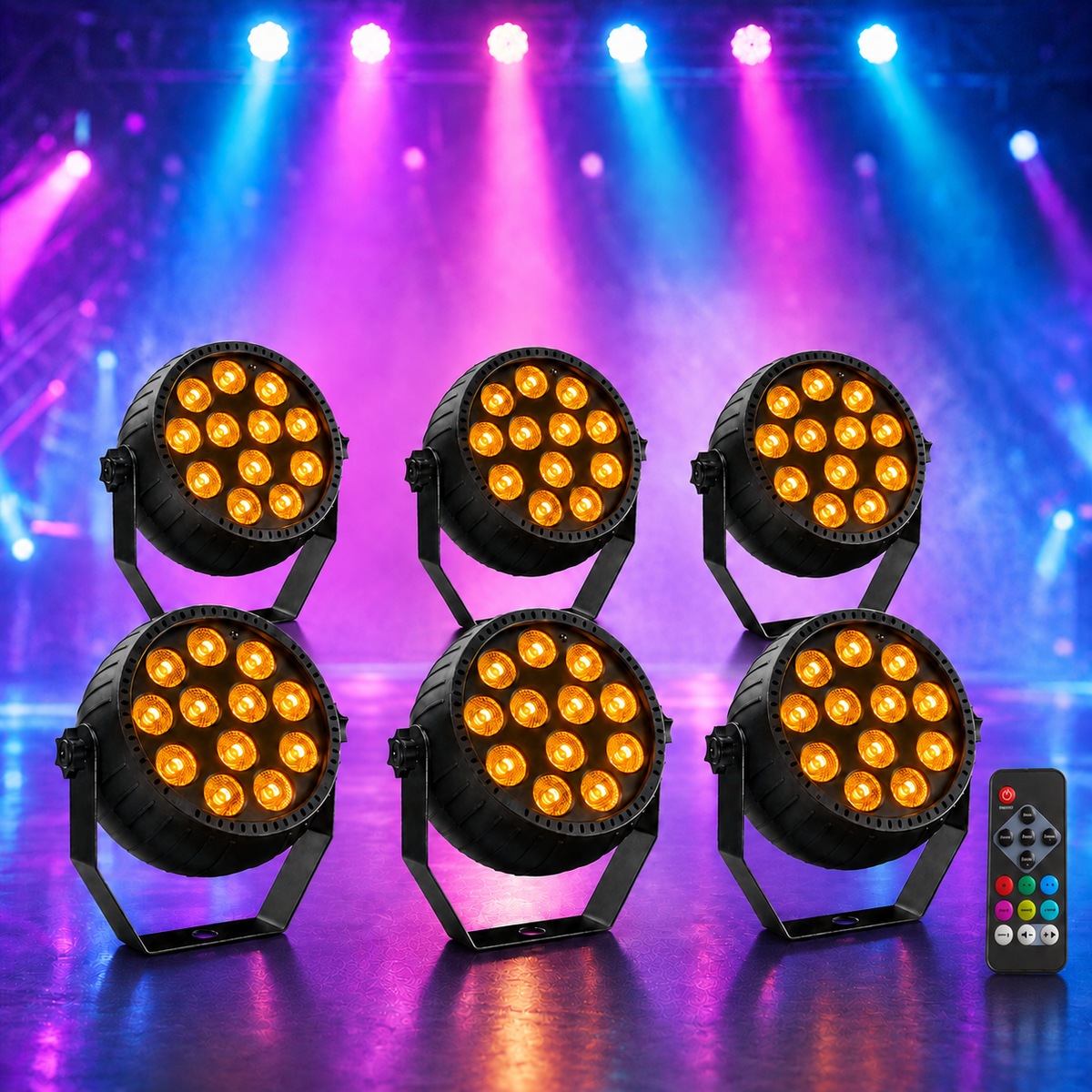 KTVLIGHTS Mini 12-LED RGB Rechargeable PAR Light-P7