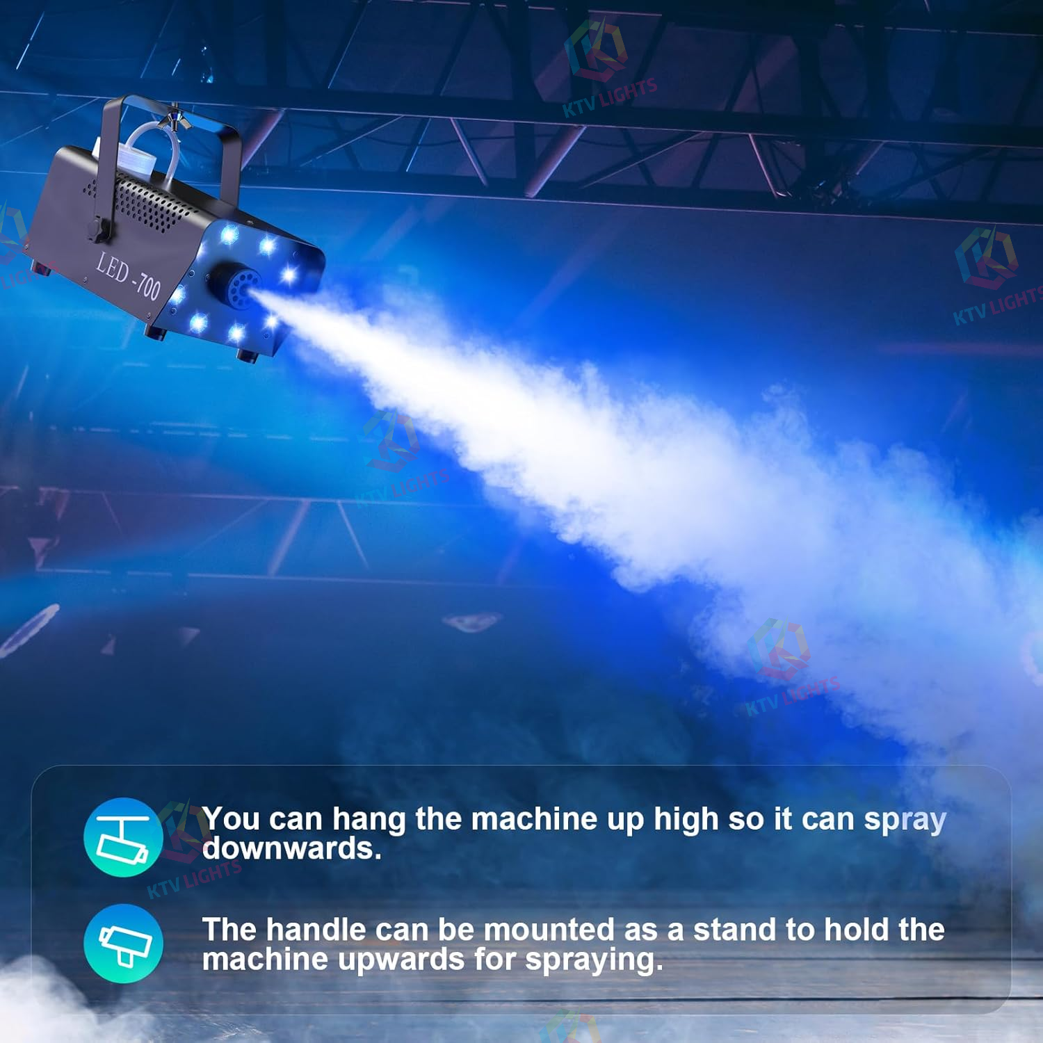 700W Fog Machine 8 RGB LED Lights 14 Colorful LED  Effect -Y16