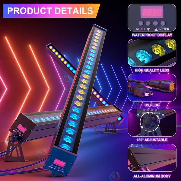 72W IP65 24LEDs RGB Waterproof Wall Washer Light-X14