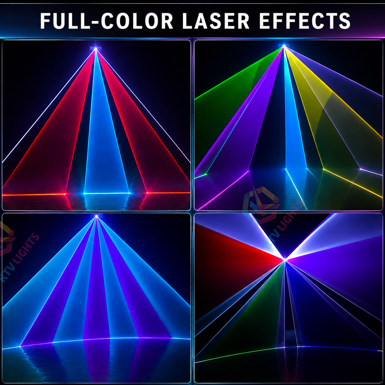 KTVLIGHTS 2W–10W Full-Color RGB Animation DMX Laser Light for DJ Stages-A29